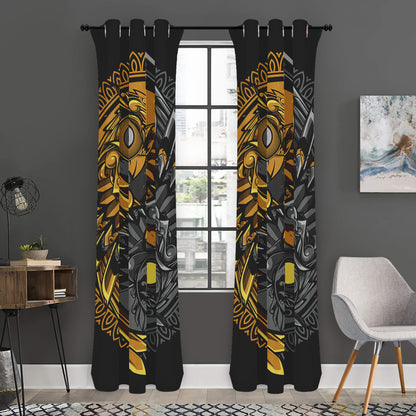 Yin Yang Owl Print Curtain