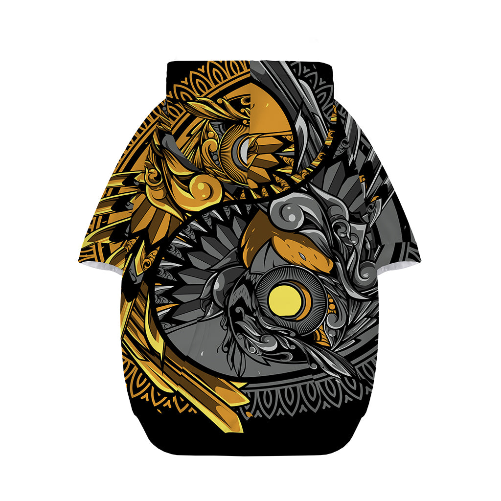 Yin Yang Owl Print Dog Zip Up Hoodie