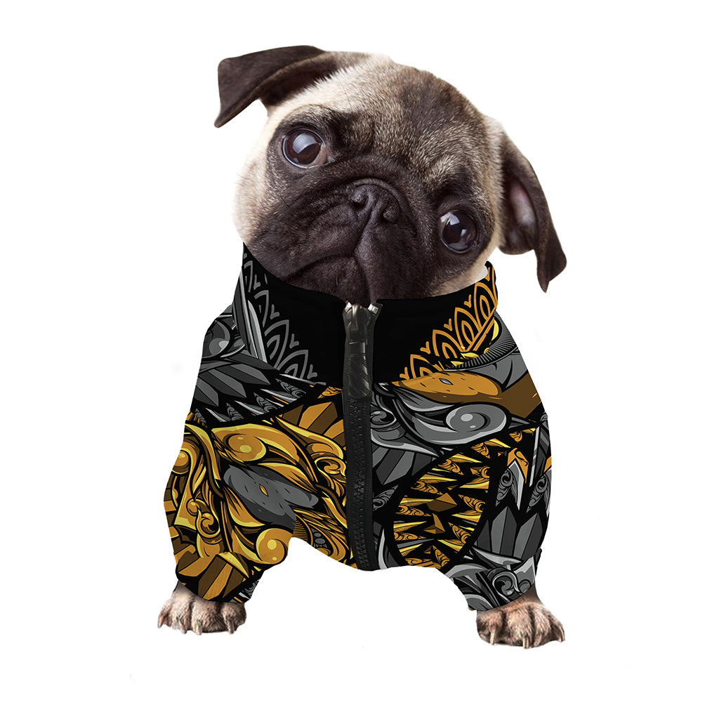 Yin Yang Owl Print Dog Zip Up Jacket