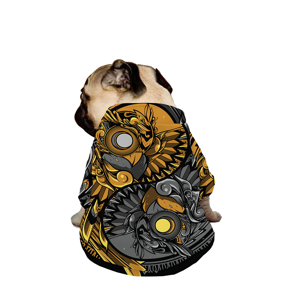 Yin Yang Owl Print Dog Zip Up Jacket