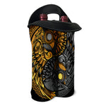 Yin Yang Owl Print Double Neoprene Wine Tote