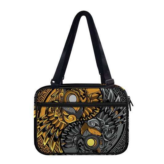 Yin Yang Owl Print Double Strap Bible Bag
