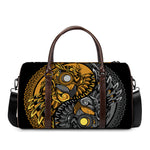 Yin Yang Owl Print Duffle Bag