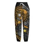 Yin Yang Owl Print Fleece Lined Knit Pants