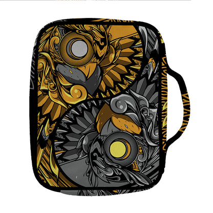 Yin Yang Owl Print Front Pocket Bible Bag