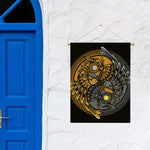 Yin Yang Owl Print Garden Flag
