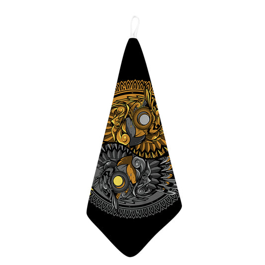 Yin Yang Owl Print Hand Towel