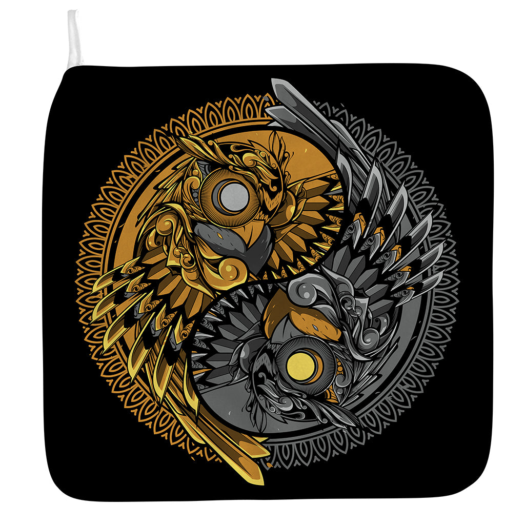 Yin Yang Owl Print Hand Towel