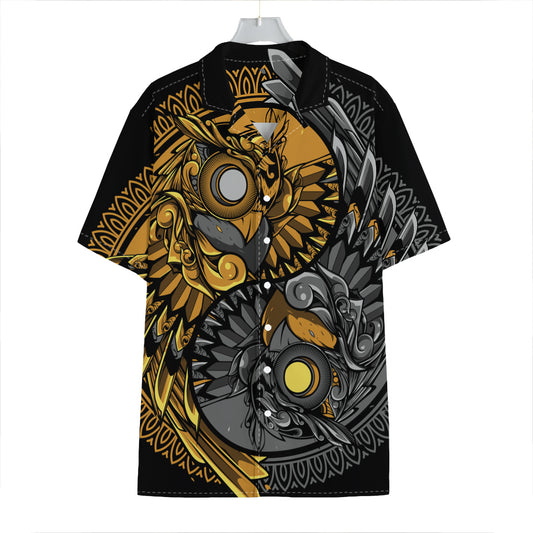 Yin Yang Owl Print Hawaiian Shirt