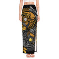 Yin Yang Owl Print High Slit Maxi Skirt