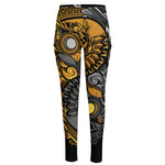 Yin Yang Owl Print High-Waisted Pocket Leggings