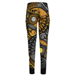 Yin Yang Owl Print High-Waisted Pocket Leggings
