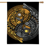 Yin Yang Owl Print House Flag