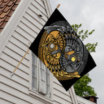 Yin Yang Owl Print House Flag