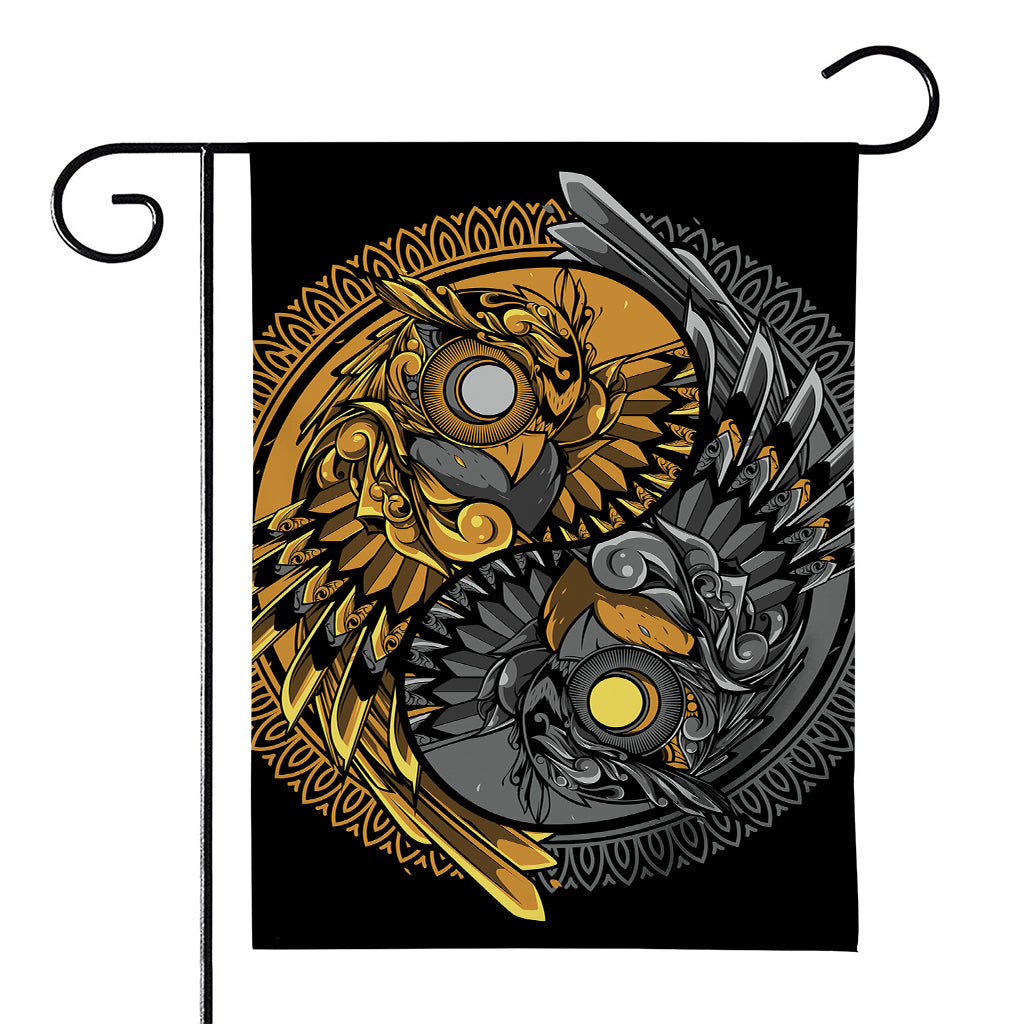 Yin Yang Owl Print House Flag