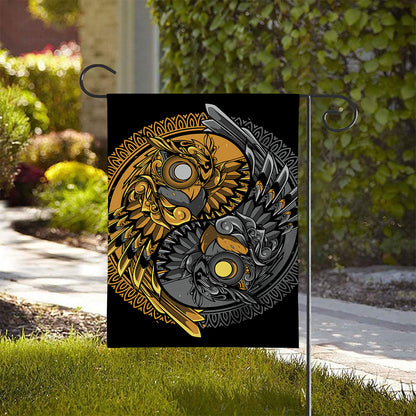 Yin Yang Owl Print House Flag