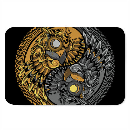Yin Yang Owl Print Indoor Door Mat