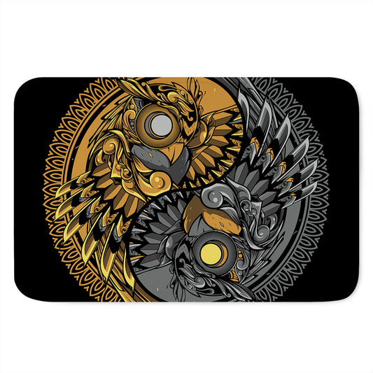 Yin Yang Owl Print Indoor Door Mat
