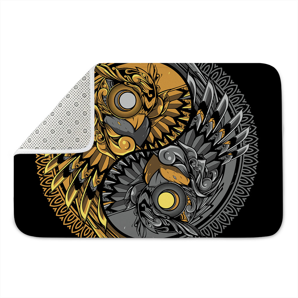 Yin Yang Owl Print Indoor Door Mat