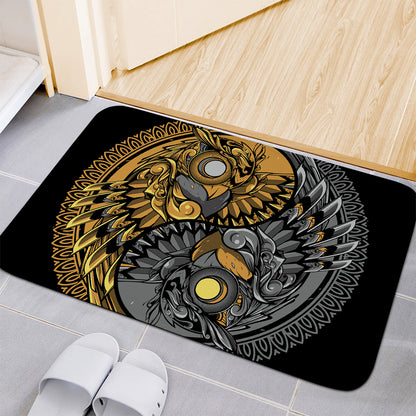 Yin Yang Owl Print Indoor Door Mat