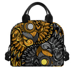 Yin Yang Owl Print Insulated Lunch Bag