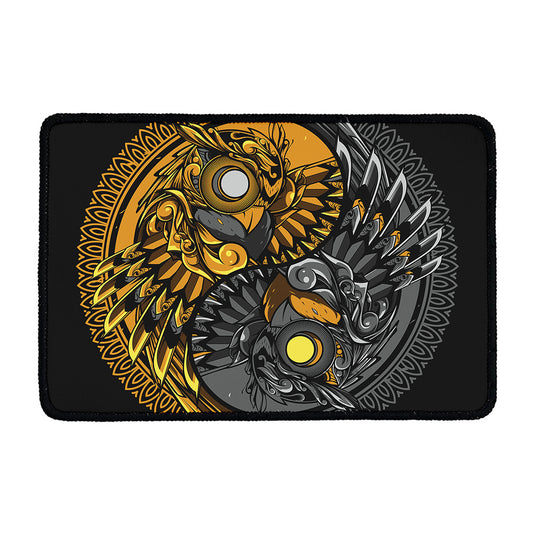 Yin Yang Owl Print Kitchen Mat