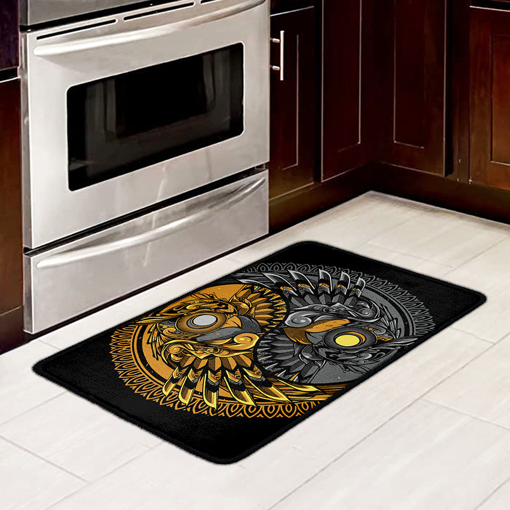 Yin Yang Owl Print Kitchen Mat