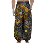 Yin Yang Owl Print Lantern Pants