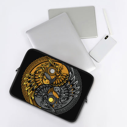 Yin Yang Owl Print Laptop Sleeve