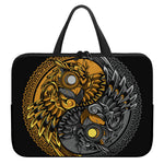 Yin Yang Owl Print Laptop Sleeve With Handle