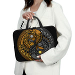 Yin Yang Owl Print Laptop Sleeve With Handle