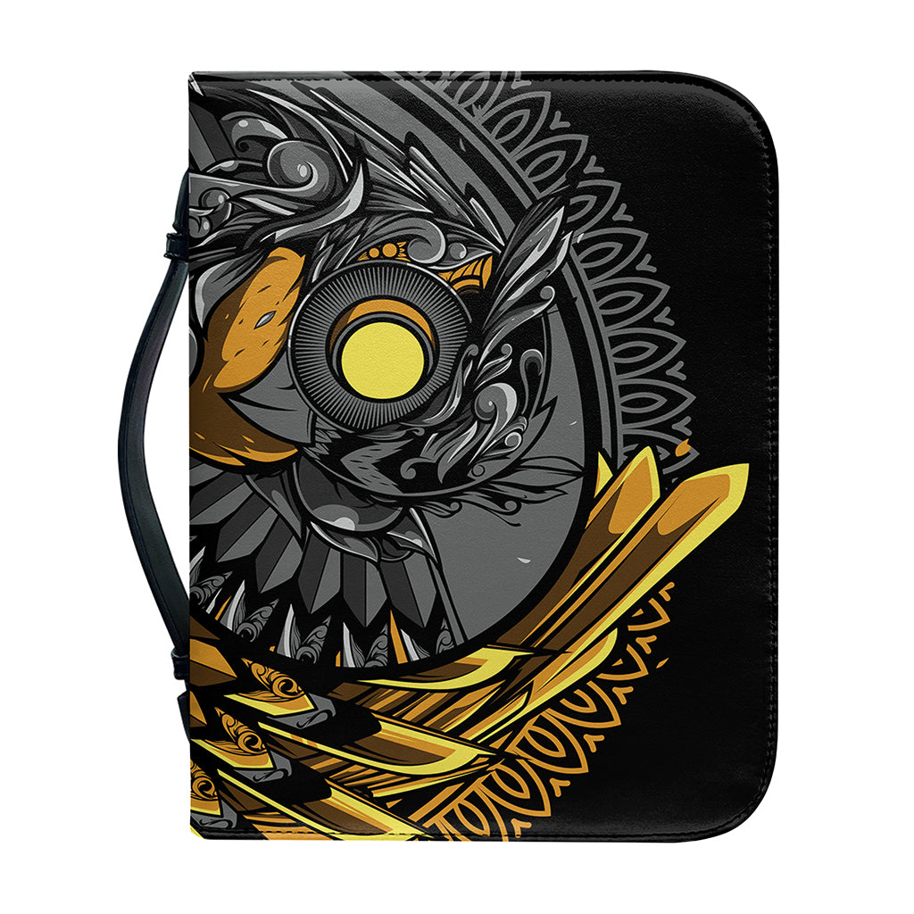 Yin Yang Owl Print Leather Bible Cover