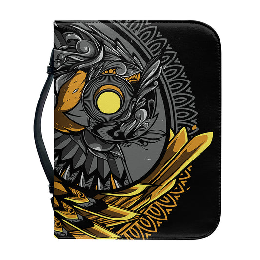 Yin Yang Owl Print Leather Bible Cover