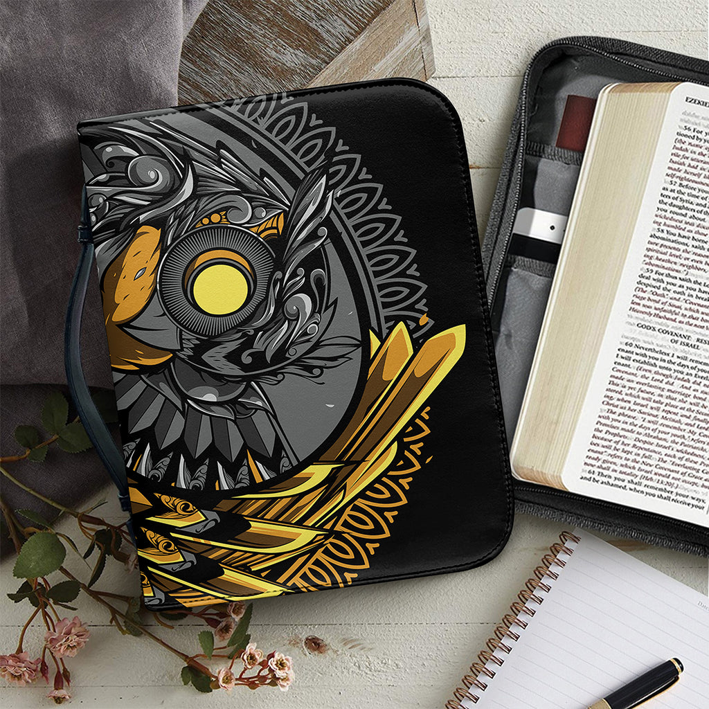 Yin Yang Owl Print Leather Bible Cover