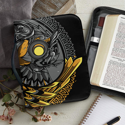 Yin Yang Owl Print Leather Bible Cover