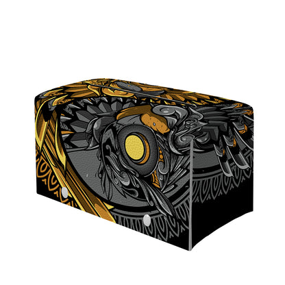 Yin Yang Owl Print Leather Tissue Box Cover