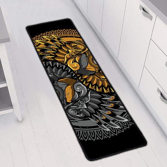 Yin Yang Owl Print Long Kitchen Mat