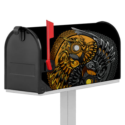 Yin Yang Owl Print Mailbox Cover