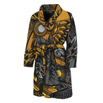 Yin Yang Owl Print Men's Bathrobe
