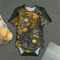 Yin Yang Owl Print Men's Bodysuit