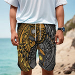 Yin Yang Owl Print Men's Cargo Shorts