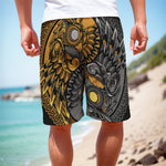 Yin Yang Owl Print Men's Cargo Shorts
