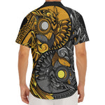 Yin Yang Owl Print Men's Deep V-Neck Shirt