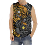 Yin Yang Owl Print Men's Fitness Tank Top