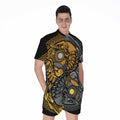 Yin Yang Owl Print Men's Romper