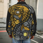 Yin Yang Owl Print Men's Shirt Jacket