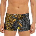 Yin Yang Owl Print Men's Short Boxer Briefs