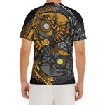 Yin Yang Owl Print Men's Short Sleeve Rash Guard