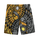 Yin Yang Owl Print Men's Sports Shorts