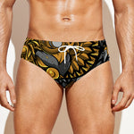 Yin Yang Owl Print Men's Swim Briefs